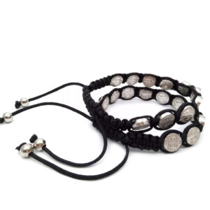 Wholesale St. Benedict Alloy Braided Chinese Knot Rosary Bead Bracelet