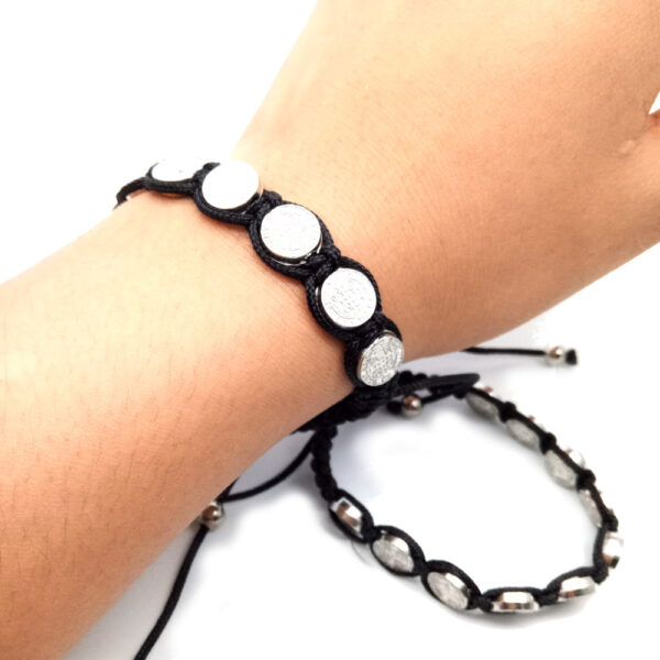 Wholesale St. Benedict Alloy Braided Chinese Knot Rosary Bead Bracelet