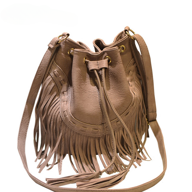 Wholesale lyester Tassel Bucket Bag