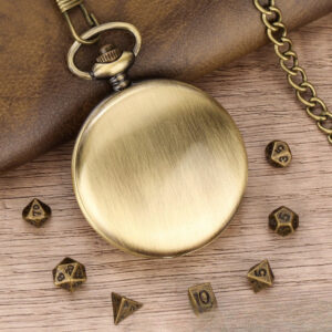 Wholesale DND Dice Bronze Two-sided Polished Thick Waist Chain Pocket Watch Case