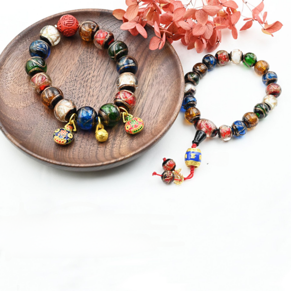 5003981509fe451e204d2ccf2ee40ef9 Wholesale Incense Gray Glazed Buddha Beads Multicolored Treasures Tunjin Beast Bracelet