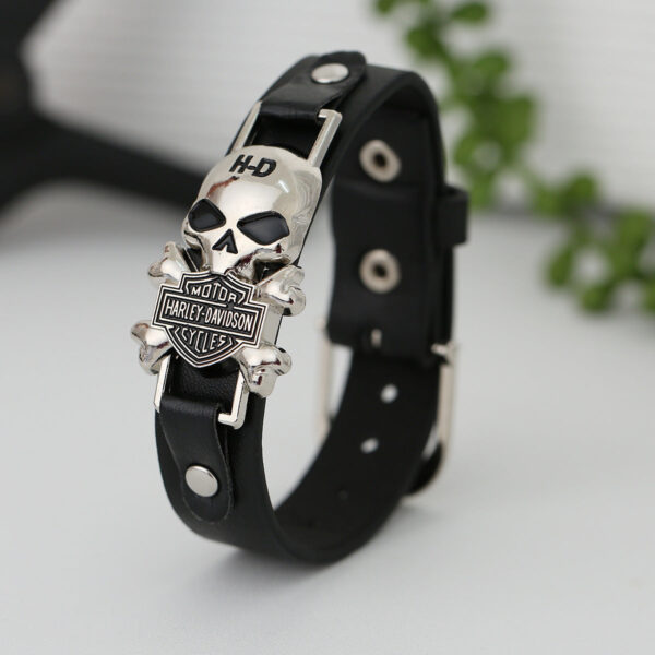 Wholesale Leather Skull Vintage Men Bracelet
