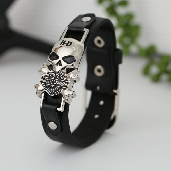 Wholesale Leather Skull Vintage Men Bracelet