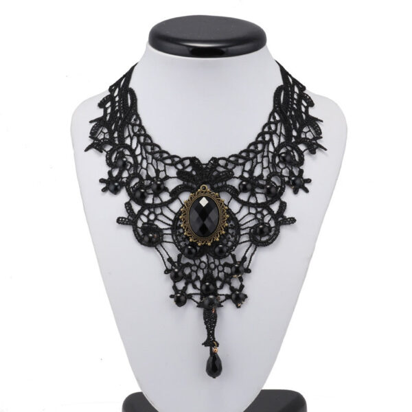 5087604832_646538366 Wholesale Alloy Black Lace Necklace