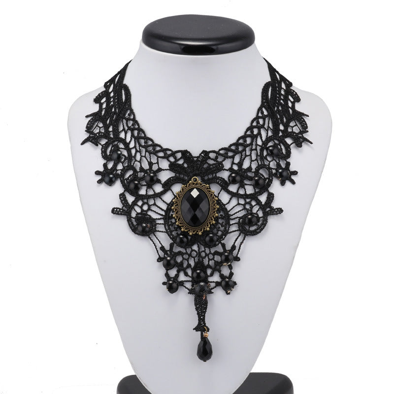 Wholesale Alloy Black Lace Necklace