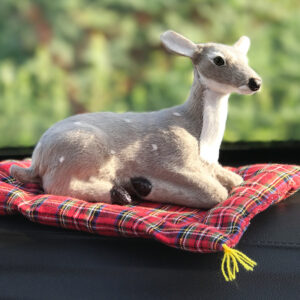 Grey Deer-Red Cushion