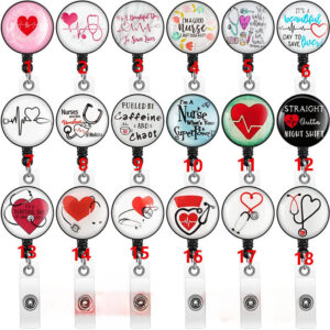 Wholesale Easy Pull Button Nurse Retractable Badge Scroll ABS Keychain
