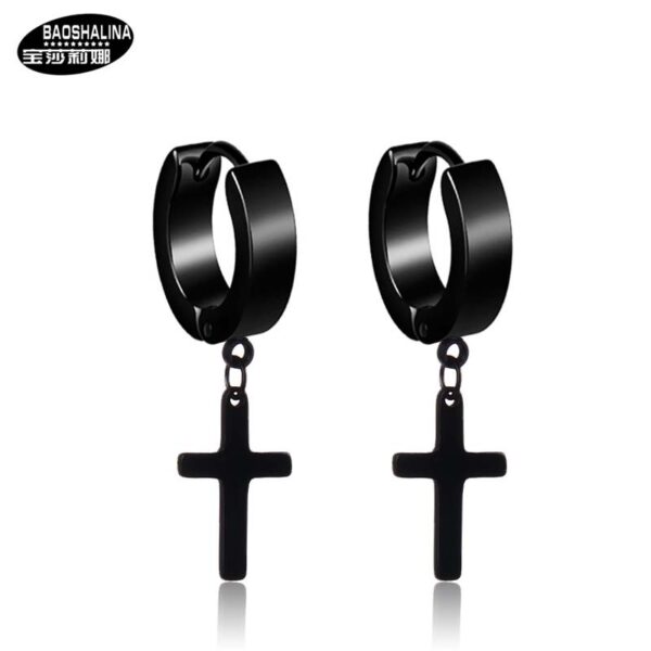 Wholesale Cross Punk Stainless Steel Earrings