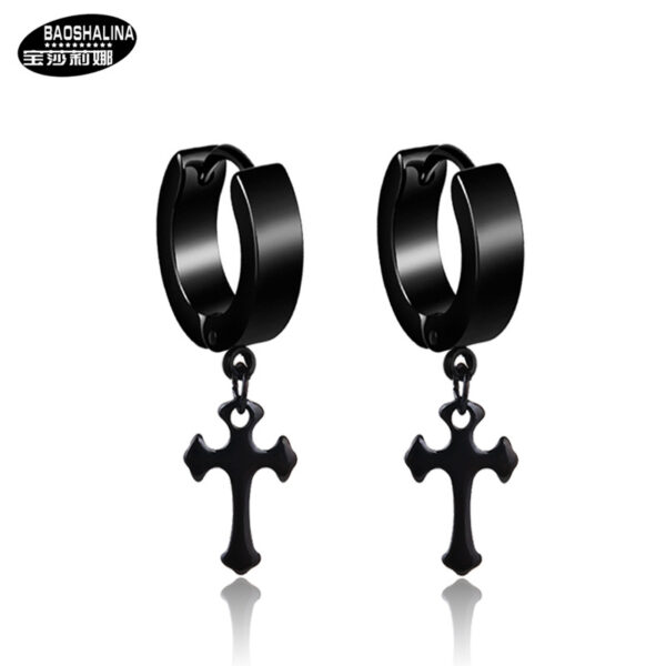 Wholesale Cross Punk Stainless Steel Earrings