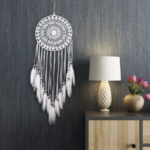 Wholesale Fleece White Feather Dream Catcher