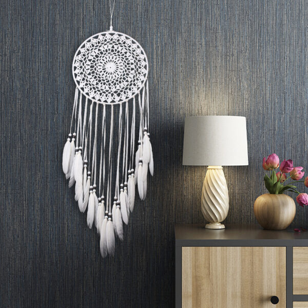 Wholesale Fleece White Feather Dream Catcher