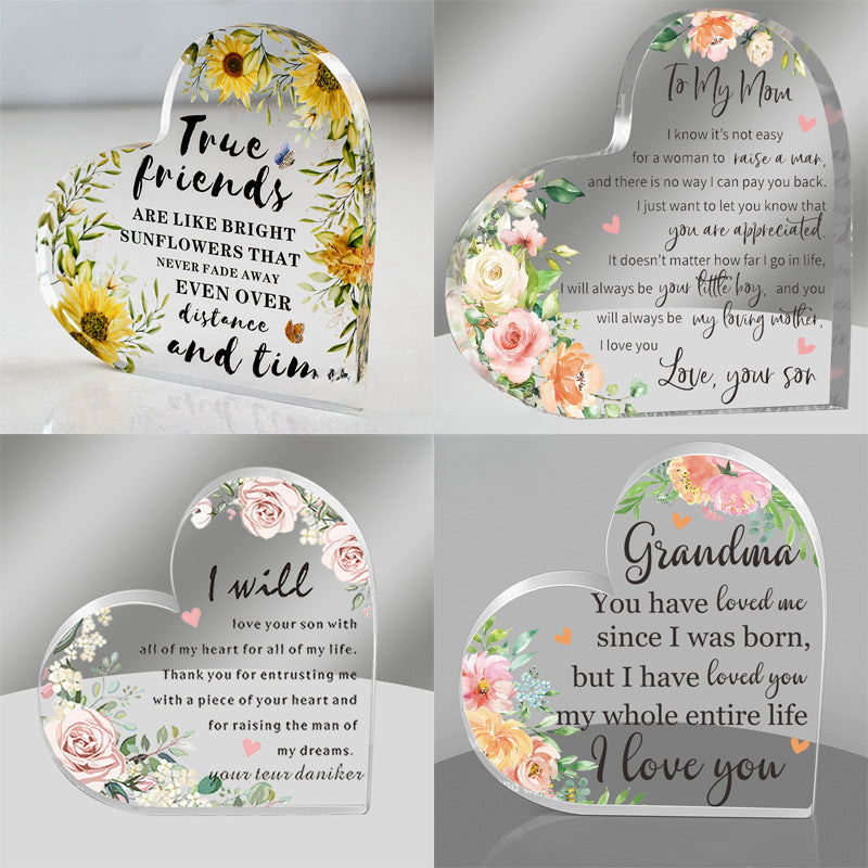 Wholesale Valentine's Day, Mother's Day Gifts, Father's Day Acrylic Love Transparent Ornaments