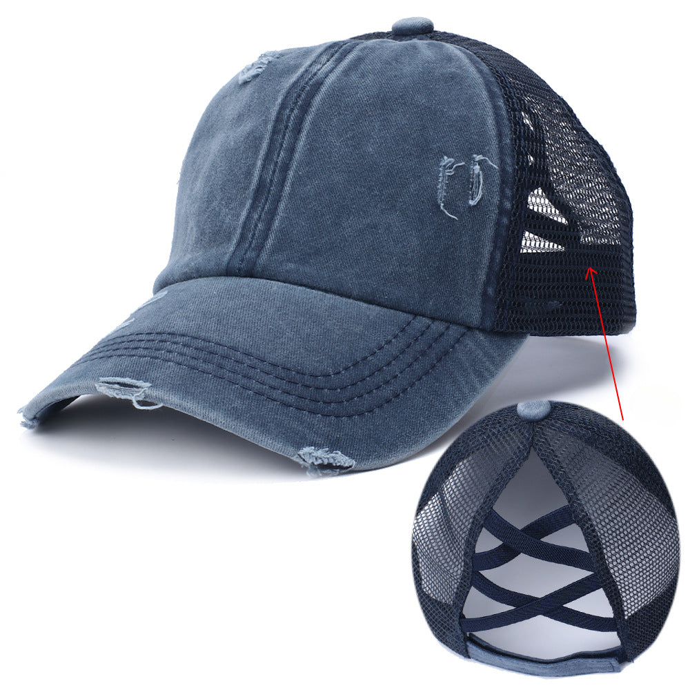 Wholesale Acrylic Fiber Boss Recommended Washed nytail Baseball Cap
