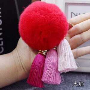 Big red fur ball / 8cm