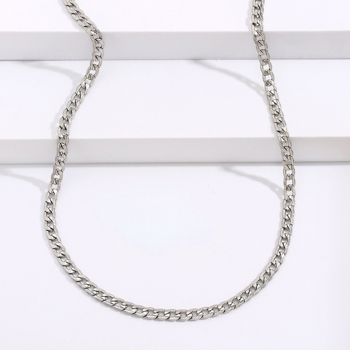 Wholesale Cuban Chain Sier Necklace Titanium Steel
