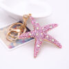Wholesale Starfish Alloy Point Diamond Pendant Keychain
