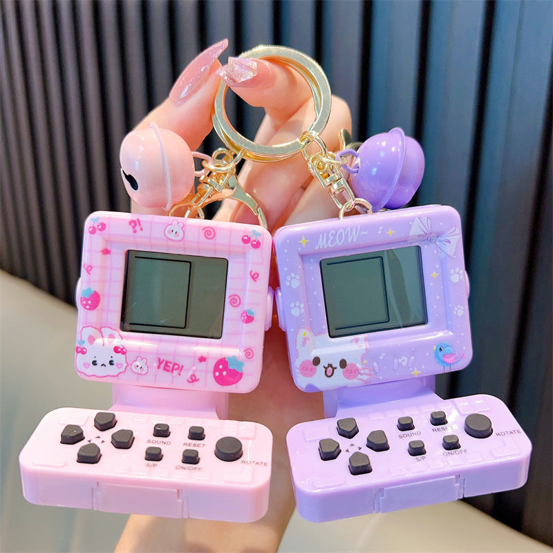Wholesale Plastic Italy Mini cket Computer Electronic Game Console Keychain