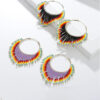 Wholesale Boho Tassel Gradient Bead Earrings OLY-ES-LC004