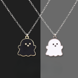 Wholesale Halloween Black and White Ghost Necklace