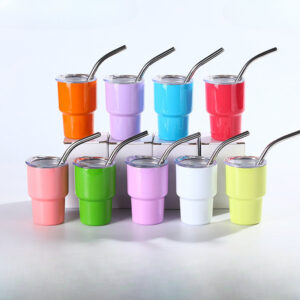 Wholesale Candy Color Red Wine Cup 2oz Stainless Steel Ice Bullies Cup