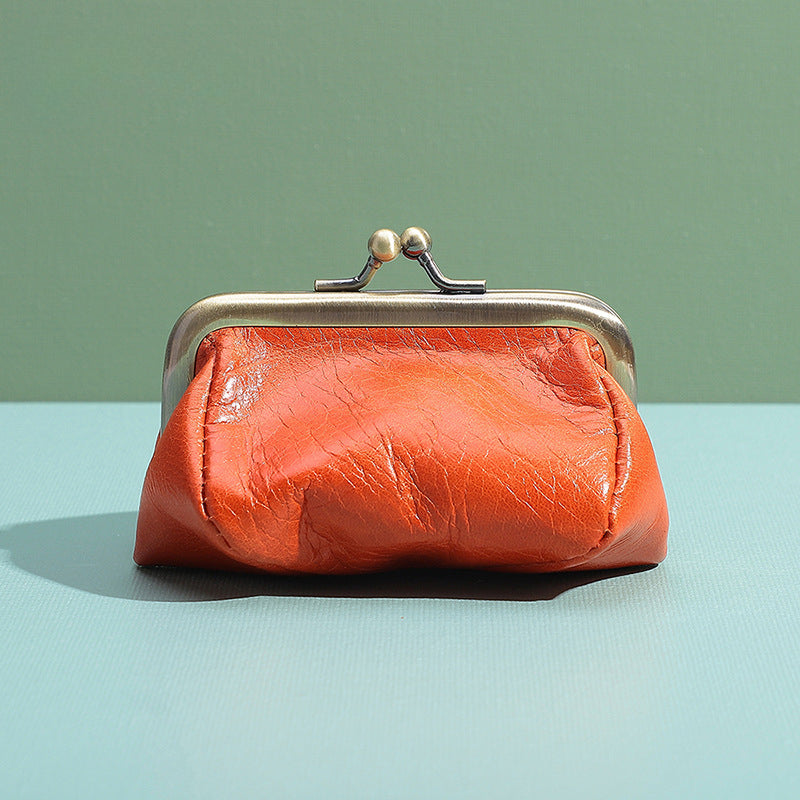 Wholesale Leather Coin Purse Retro Handmade Mouth Gold Bag