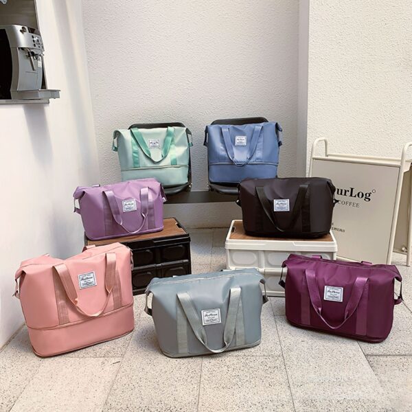 61346e89bae02558a90b726f9cebf628 Wholesale Travel Bag Storage, Dry and Wet Separation Luggage Bag, Large Capacity Polyester Handbag