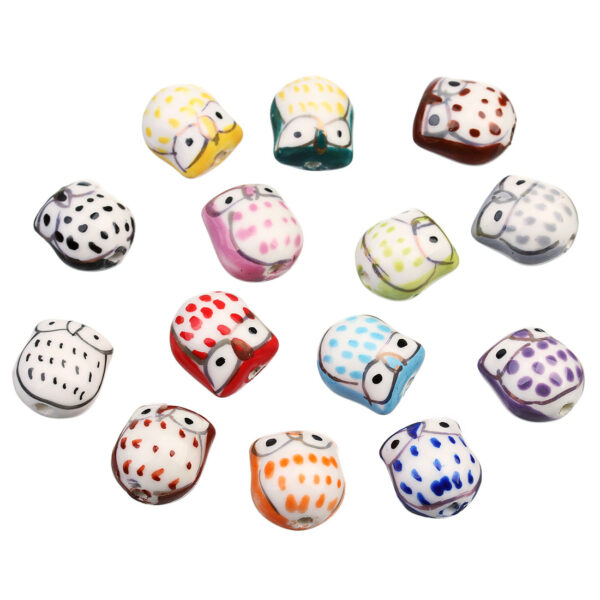 6283141158_74986403 Wholesale 10pcs/pack Owl Ceramic Beads