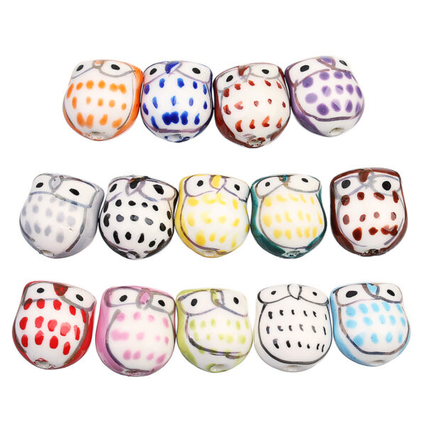 6286745517_74986403 Wholesale 10pcs/pack Owl Ceramic Beads