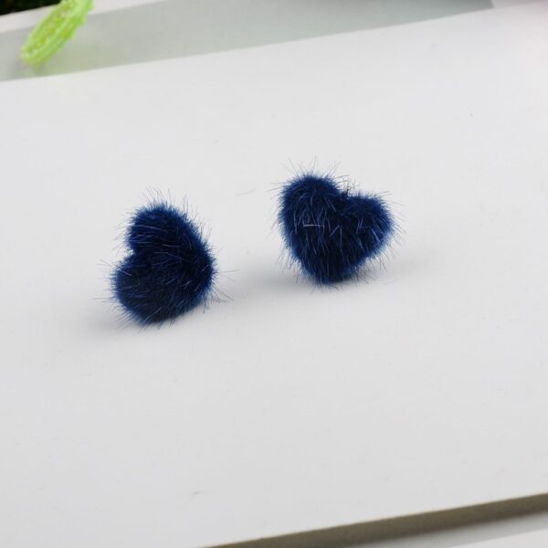 Wholesale Mink Hair Heart Shaped Earrings