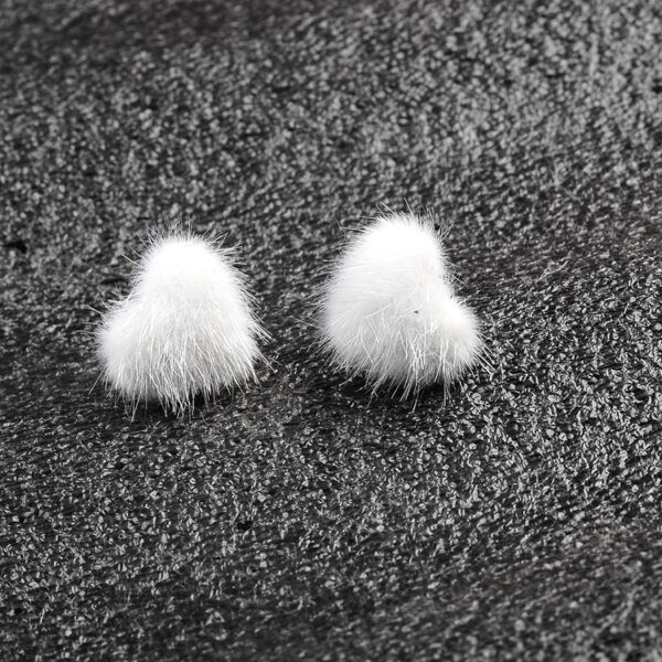 Wholesale Mink Hair Heart Shaped Earrings