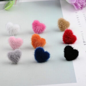 Wholesale Mink Hair Heart Shaped Earrings