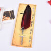 6422418174_1227815836 Wholesale Vintage Turkey Feather Dip Pen Teacher's Day Gift
