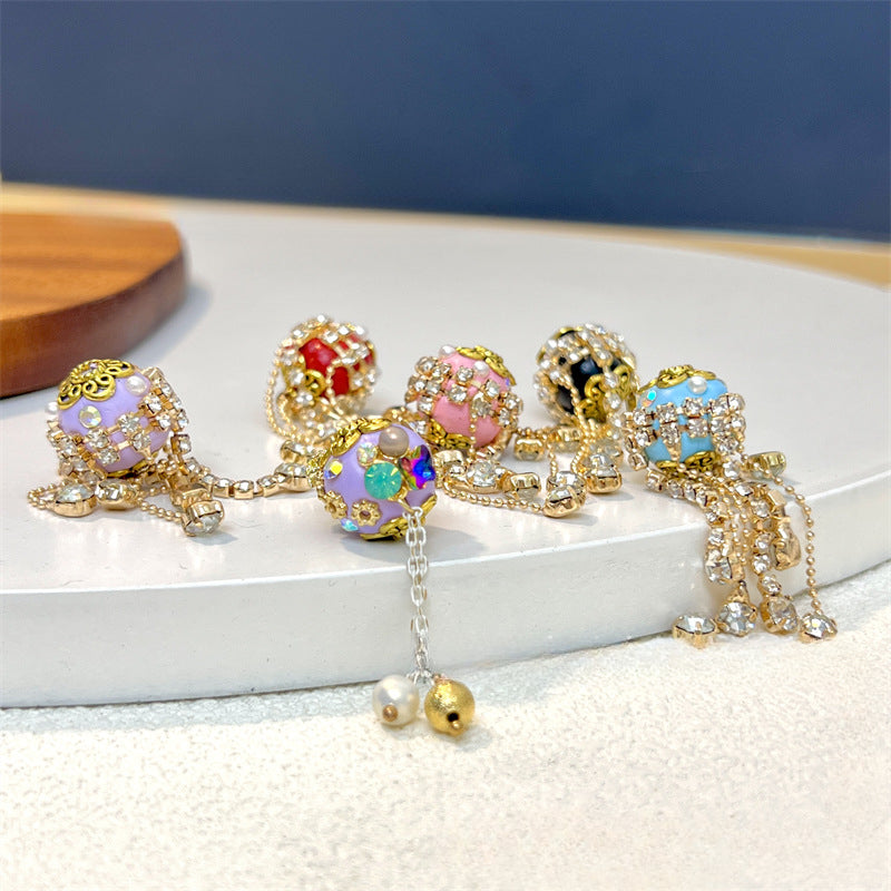 Wholesale Rhinestone Tassel Alloy Loose Beads