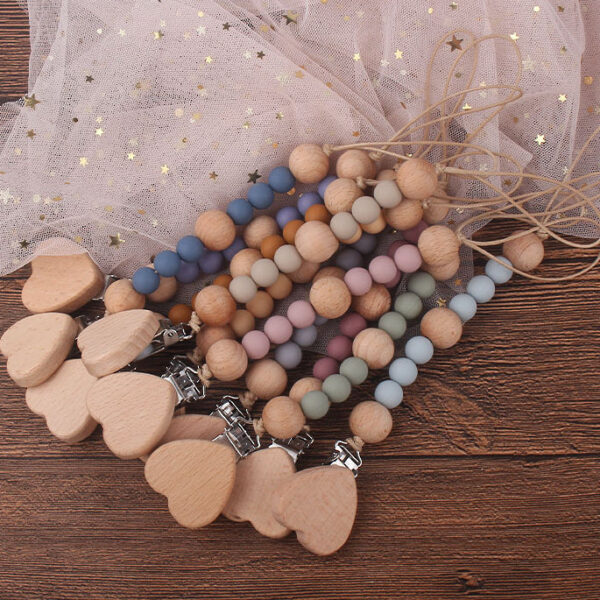 Wholesale Baby Soother Beech Silicone Pacifier Chain