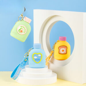 Wholesale Kettle Shape Mini Coin Purse Silica gel Keychain