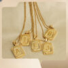 667056b2202229de3e0937e981f17045 Wholesale Brand Letter Pendant Gold Plated Necklaces