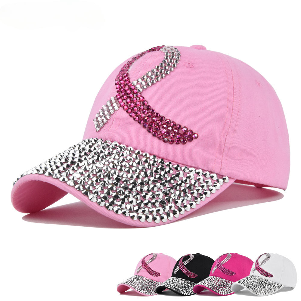 Wholesale lyester Glitter Diamond Fan With Baseball Cap