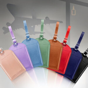 6766c27c9a38fe32b44a61470156f39a Wholesale PU Leather Multi-color Luggage Checked in Boarding Luggage Tags