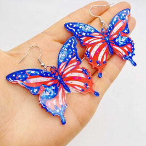 67f74431e315c707dfca443515d93da6 Wholesale Independence Day Acrylic Colorful 3D Butterfly Earrings