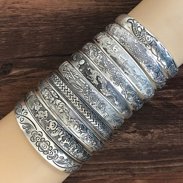 6851259864_827790857 Wholesale Vintage Carved Opening Ethnic Style Bracelets