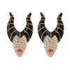 Wholesale Halloween Horn Witch Alloy Diamond Oil Dripping Earrings