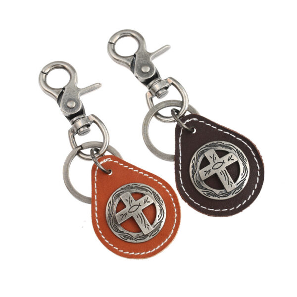 Wholesale Cross Cowhide Keychains