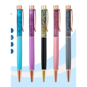 Wholesale Gold Powder Oil Pen Metal Ballpoint Pen