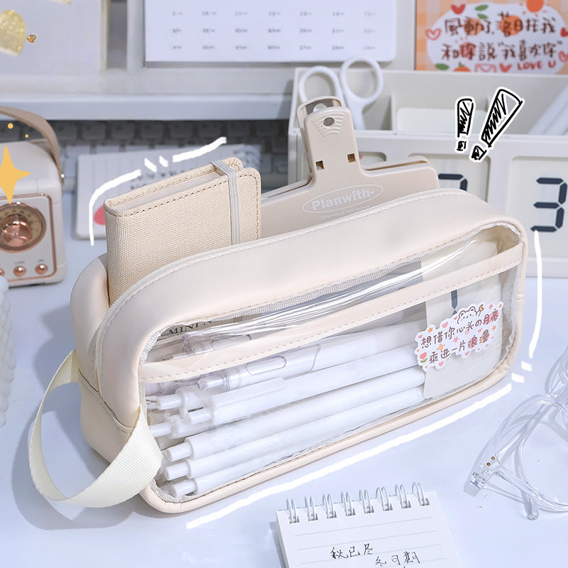 Wholesale PVC Transparent Large-capacity Visible Pencil Case