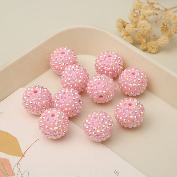 Wholesale 20MM Resin Diamond Ball, Spring Color Light Pink AB Color Diamond Ball