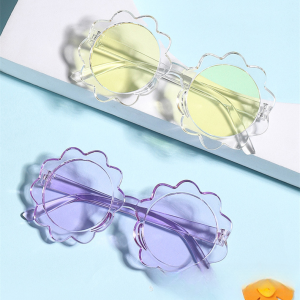70d3eab7aceca3744a2572bf01d1577b Wholesale Cute Flower Kids PC Sunglasses