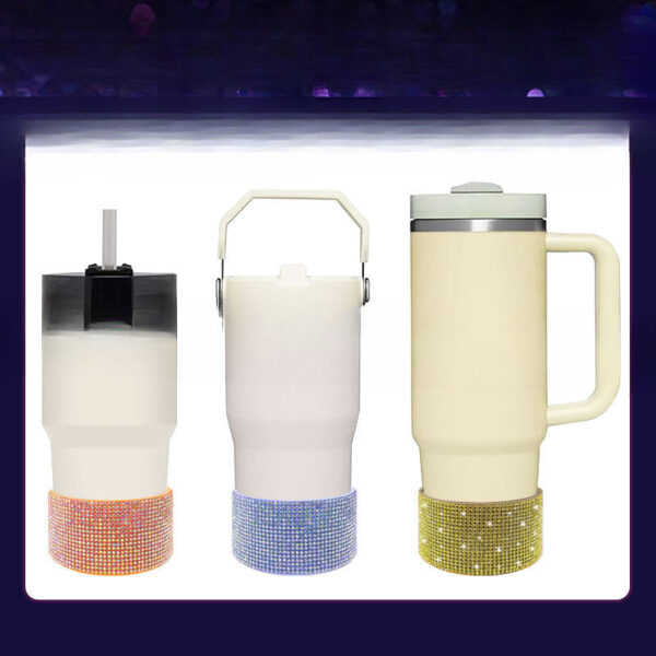 Wholesale New Product Diamond Silicone Ice Cup Cup Bottom Set Car Water Cup