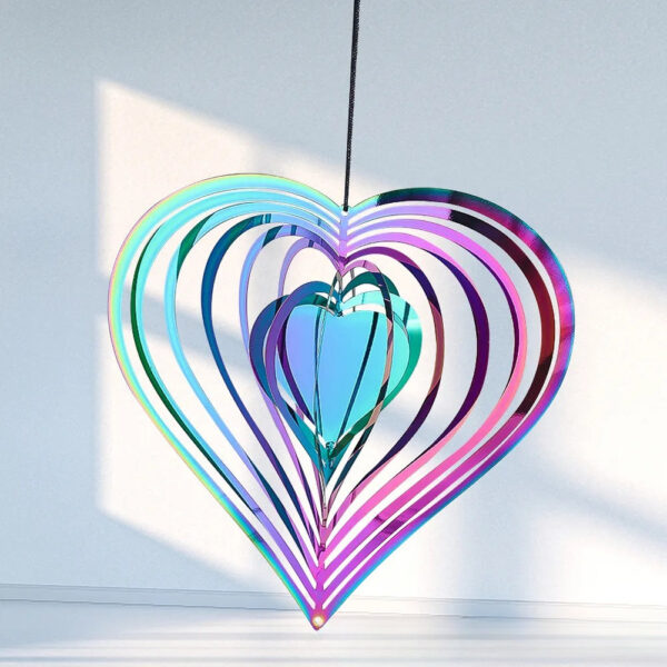 Wholesale Love 3D Rotating Stainless Steel Wind Chime
