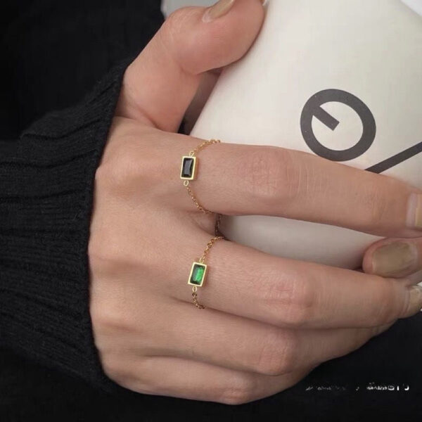 Wholesale Titanium Steel Green Zircon Pulling Rings