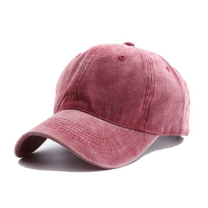 Washed baseball cap-wine red / Adjustable
